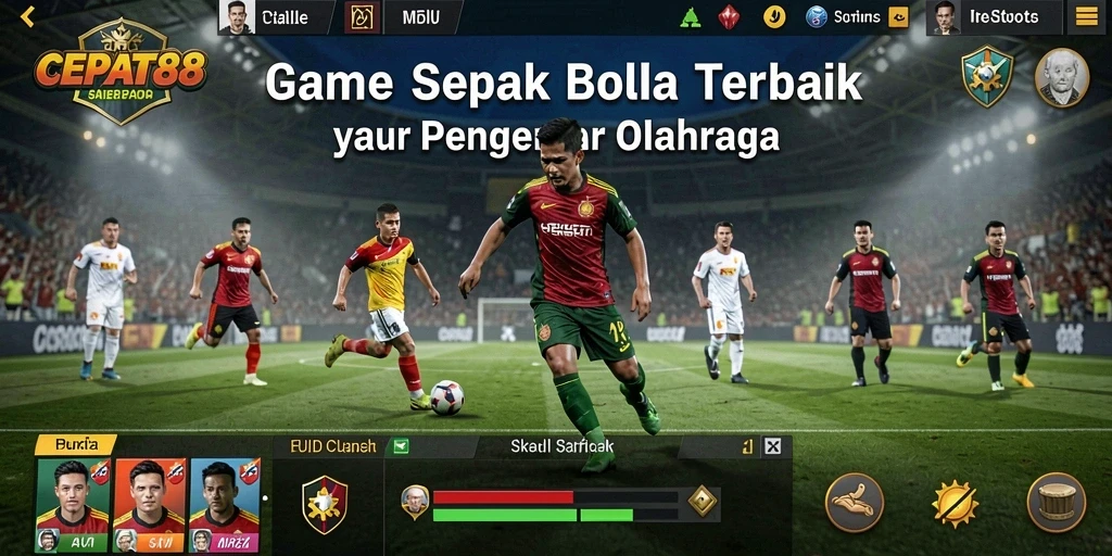 Tangkapan layar menunjukkan pertandingan sepak bola seru di CEPAT88.