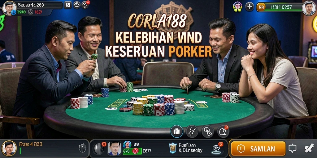 Tampilan gameplay CORLA188 yang menarik dan interaktif untuk penggemar poker.