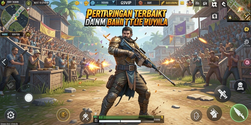 Tampilan gameplay G9VIP yang menegangkan dalam pertarungan Battle Royale.