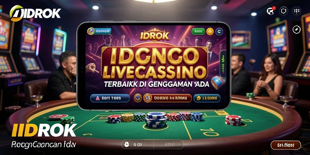 Tampilan gameplay Live Casino IDROK dengan dealer profesional.