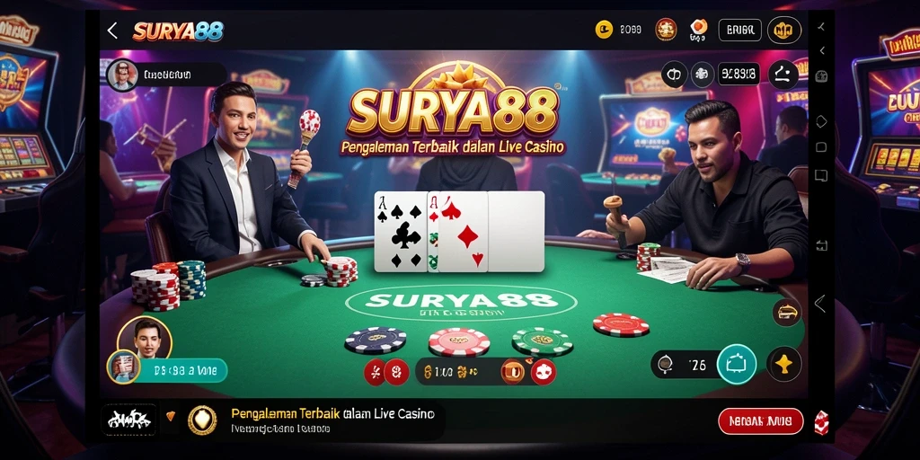 Tampilan gameplay Live Casino yang memukau di SURYA88.