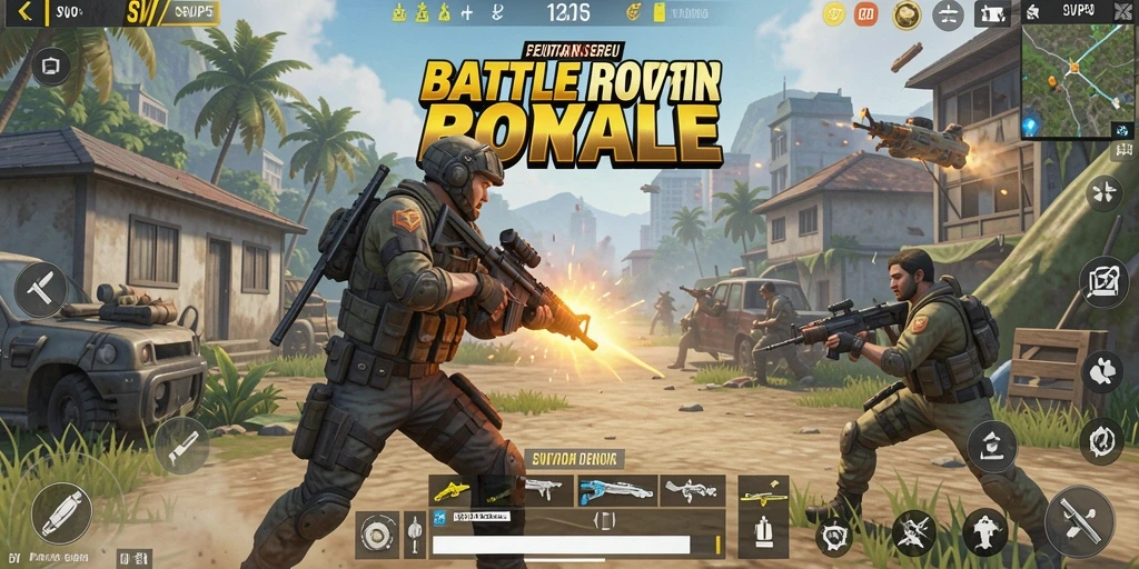 Tangkapan layar gameplay menegangkan di SVIP5, pertarungan seru dalam dunia Battle Royale.