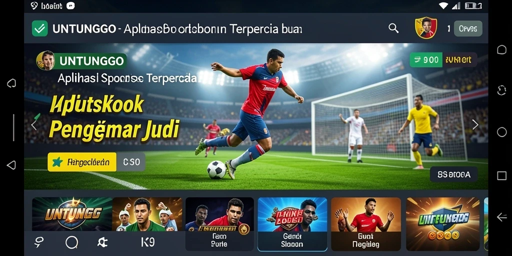 Tangkapan layar utama UNTUNGGO menampilkan pengalaman taruhan olahraga yang menarik.