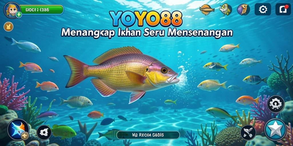 Screenshot gameplay YOYO88 yang menampilkan aksi memancing seru.